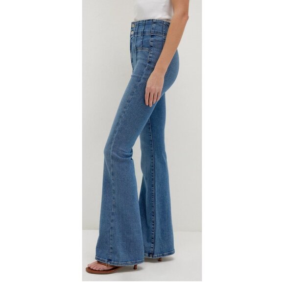 Free People We the Free Jayde Flare Women’s 27 Jeans Blue High Rise Flare - Picture 1 of 15